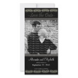 4x8" Elegant Black Save the Date Announcement photo cards
