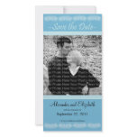 4x8" Elegant Blue Save the Date Announcement Picture Card