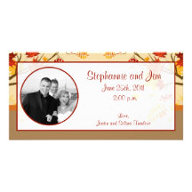 4x8 Engagement Photo Announcement Autumn Branch Photo Cards