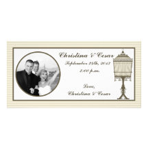 4x8 Engagement Photo Announcement Birdcage/Grey Photo Card Template