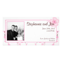4x8 Engagement Photo Announcement Cherry blossom Picture Card
