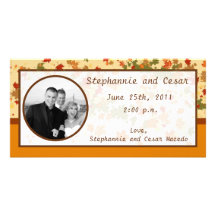4x8 Engagement Photo Announcement Foliage Branch Photo Card Template