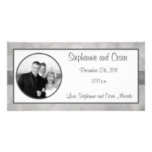 4x8 Engagement Photo Announcement Grey Snowflake Photo Card Template