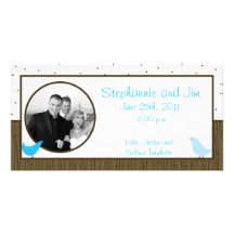 4x8 Engagement Photo Announcement Love Birds Photo Card