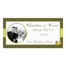 4x8 Engagement Photo Announcement Martini Olives Customized Photo Card