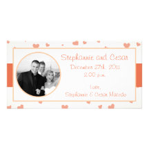 4x8 Engagement Photo Announcement Penguin Love/Hea Personalized Photo Card