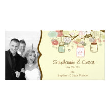 4x8 Engagement Photo Announcement Spring Floral Customized Photo Card