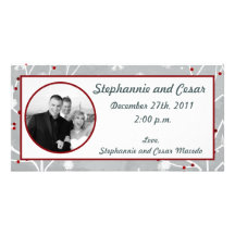 4x8 Engagement Photo Announcement White Tree Picture Card