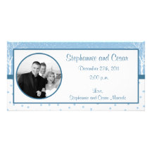 4x8 Engagement Photo Announcement Winter Blue Photo Card Template