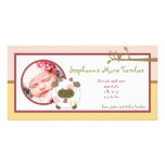 4x8 Photo Birth Announcement Abbys Farm Pink Girly Personalized Photo Card