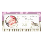 4x8 Photo Birth Announcement Jacana Girl Jungle Picture Card
