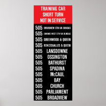505 DUNDAS Replica TTC Streetcar Rollsign Posters
