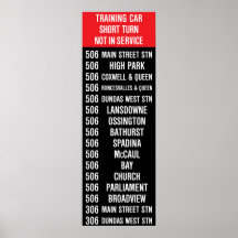 506 CARLTON Replica TTC Streetcar Rollsign Print