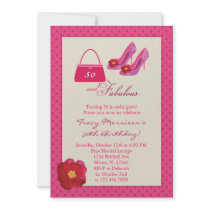 50 and Fabulous Fashion Birthday Invitation