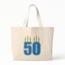 50 Birthday Candles (Blue / Green) Canvas Bag