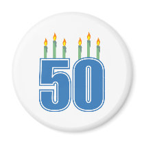 50 Birthday Candles (Blue / Green)
