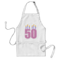 50 Birthday Candles (Pink / Purple) Apron