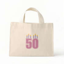 50 Birthday Candles (Pink / Purple) Tote Bag