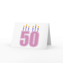 50 Birthday Candles (Pink / Purple)