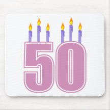 50 Birthday Candles (Pink / Purple) Mouse Pad