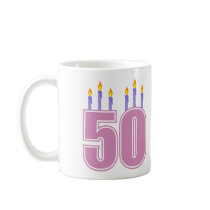 50 Birthday Candles (Pink / Purple) Coffee Mug