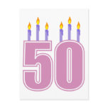50 Birthday Candles (Pink / Purple)