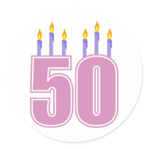 50 Birthday Candles (Pink / Purple)