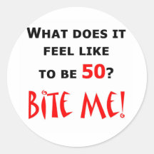 50 Bite Me! Round Stickers