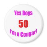 50 Cougar Birthday Refrigerator Magnets