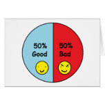 50% Good and 50% Bad Pie Chart Card