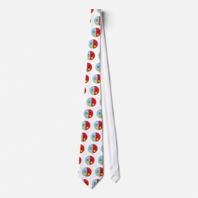 50% Good and 50% Bad Pie Chart Neck Tie by RoseFleurDesigns
