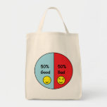 50% Good and 50% Bad Pie Chart Tote Bag