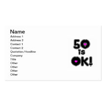 50 is OK Birthday Business Card Templates