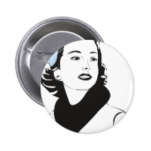 50"s Lady Pinback Button