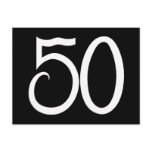 50 White Postcard