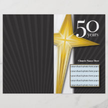 50 Year Church Anniversary Bulletin Flyer Design