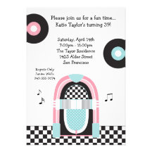 50's Retro Party Invitation