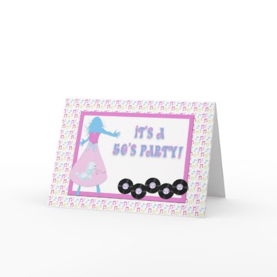 50's Themed Party Invitation Greeting Cards by StarStock