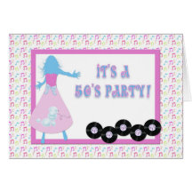 50's Themed Party Invitation Greeting Cards