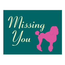 50s Vintage Pink Felt Poodle Post Card