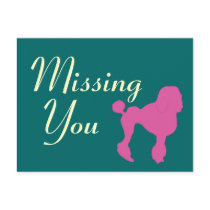 50s Vintage Pink Felt Poodle Post Card