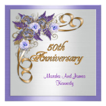 50th Anniversary dinner invitation elegant floral