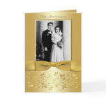 50th Anniversary Gold Floral Photo Invitation Card