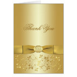 50th Anniversary Gold Floral Thank You Card