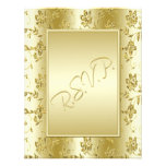 50th Anniversary Gold Glitter Reply Card Invitation