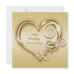 50th Anniversary Gold Heart Invitation