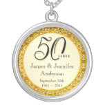 50th Anniversary Gold Lace Keepsake Pendant necklaces