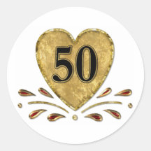 50th Anniversary - Gold Round Sticker