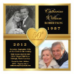 50th Anniversary Heart Stylish Photo Invitations