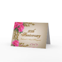 50th anniversary invitation card elegant roses
